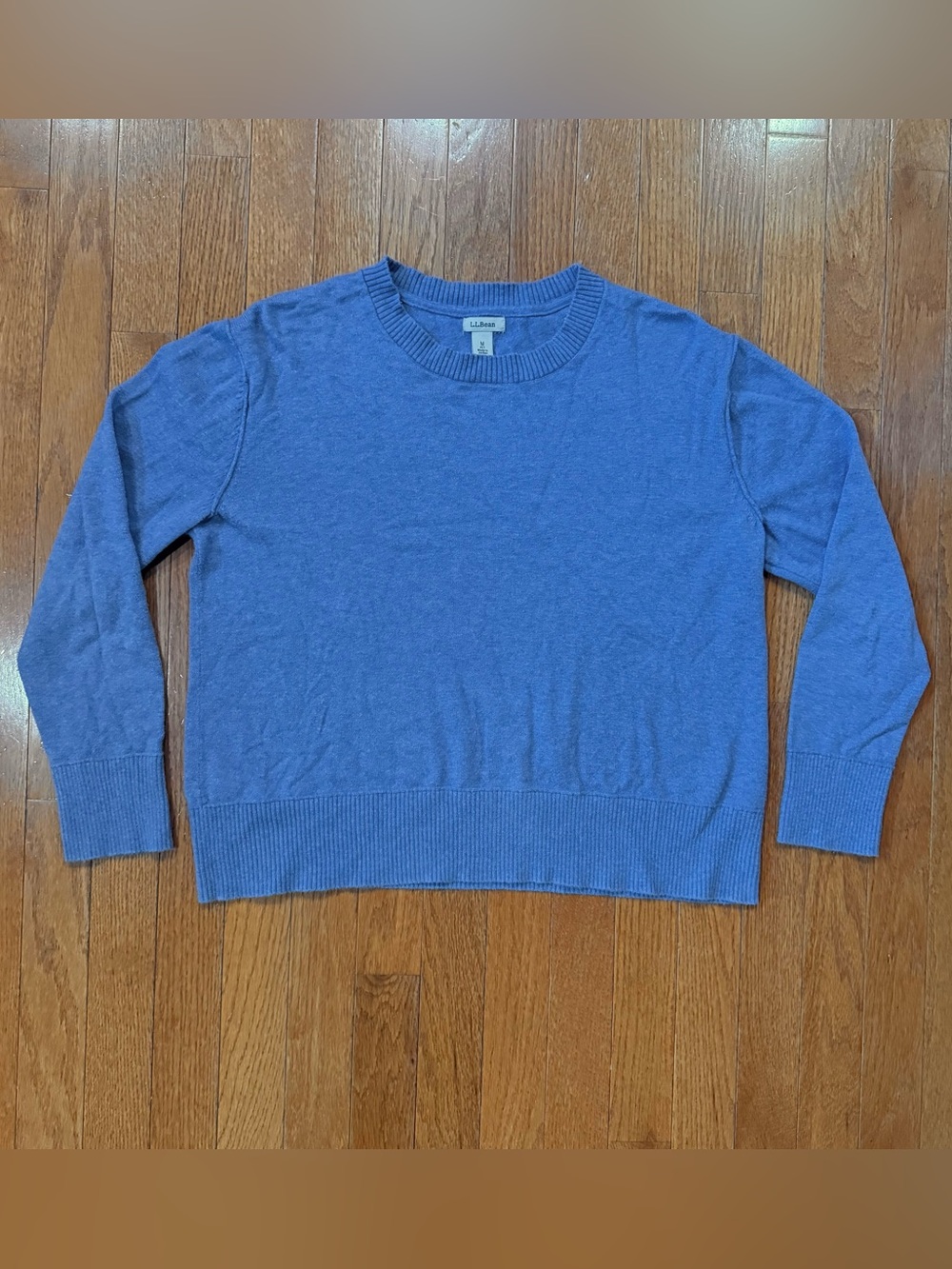 L.L. LL Bean Women’s Medium Petite MP Cotton Cashmere Crewneck Sweater 517094